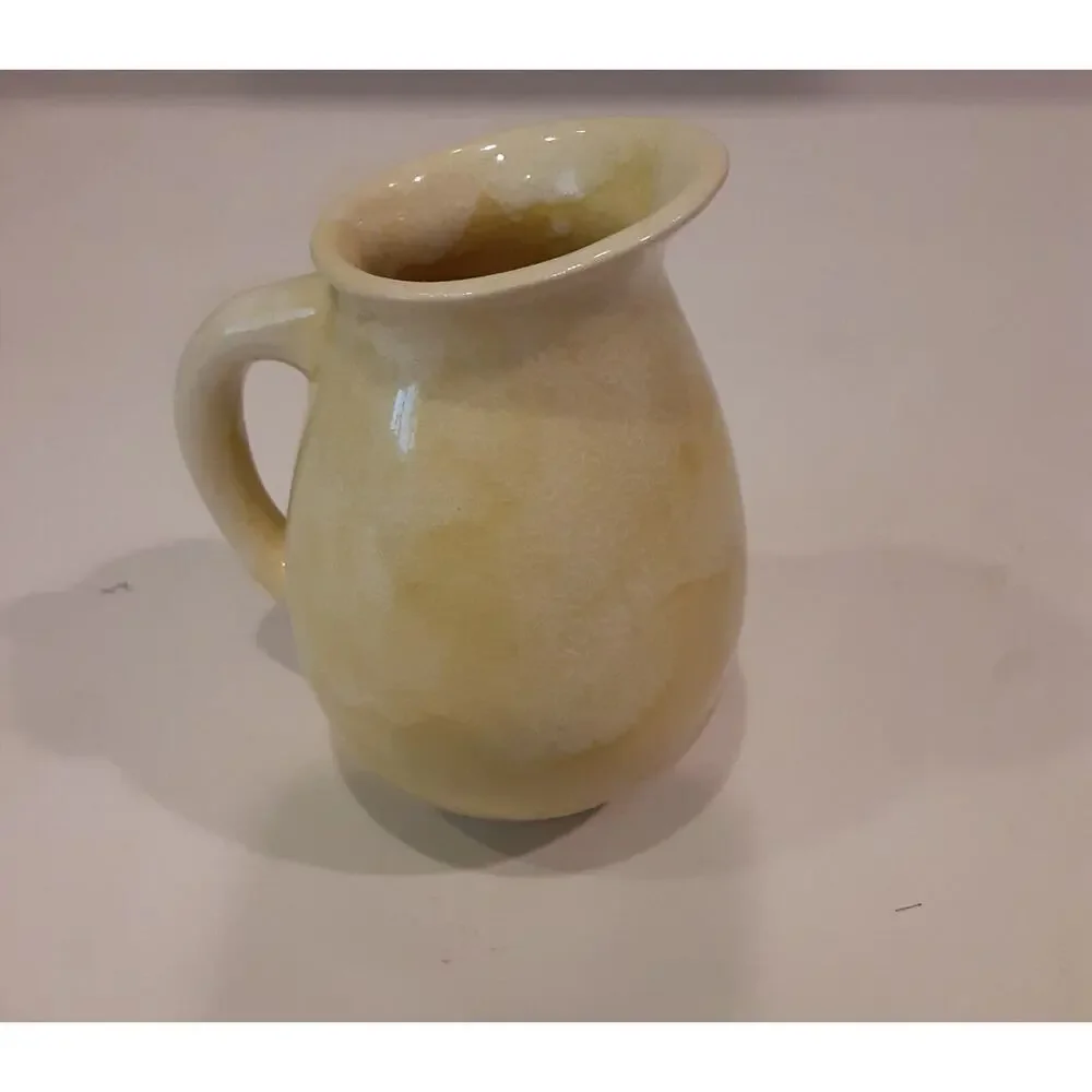 Vintage USA Pottery Mini Yellow Pitcher Versatile Decor